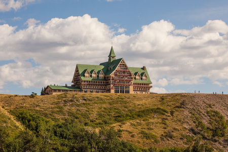 Prince of Wales Hotel in Waterton lakes National park, Alberta, Canadaのeditorial素材