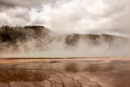 Grand Prismatic Spring, Midway Geyser Basin, Yellowstone National Parkの写真素材