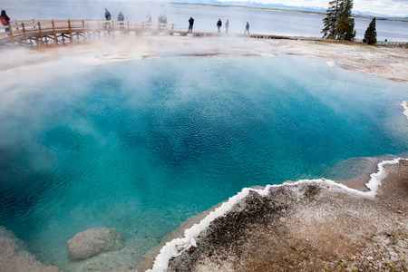 West Thumb Geyser Basin in Yellowstone National Parkのeditorial素材