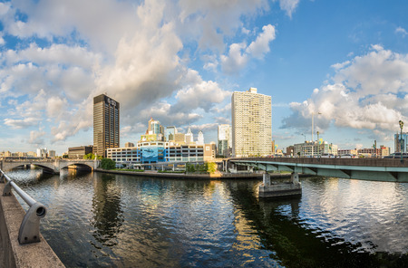 PHILADELPHIA - Sept 1, 2016: Cityscape with street and Downtown Skyline of Philadelphia, Pennsylvania, USAのeditorial素材