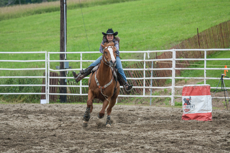 Young cowboys ready to ride 
Ellicottville, New York - July 4 : Young cowboys ready to ride. Cowboy Participating Competition. Championship Rodeo, Located in the beautiful Enchanted Mountains that surround Ellicottville New York, USA on July 4 2011のeditorial素材