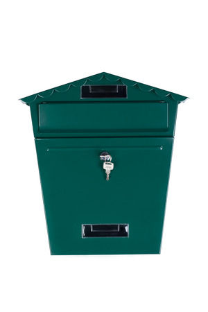 The mailbox with a key on white background.