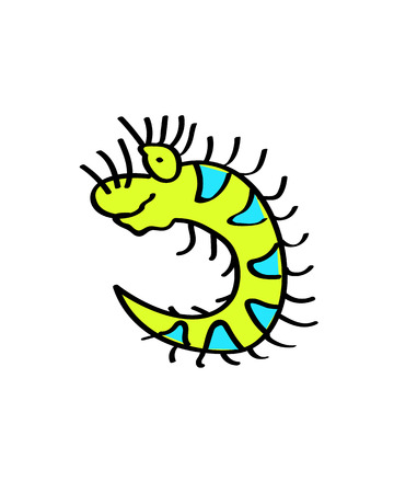 Funny little dragon. Vector illustrationのイラスト素材