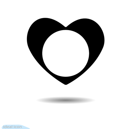 Heart icon. A symbol of love. Valentine s day with the sign of the circle.のイラスト素材