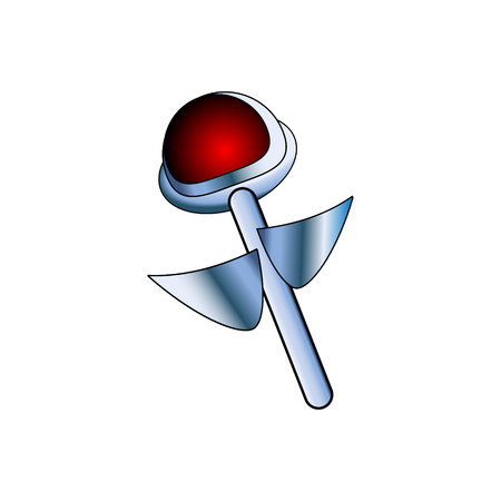 Icon, cybernetic robot flower. Flashlight metal electronic with tentacles vector. A gift of love for designのイラスト素材