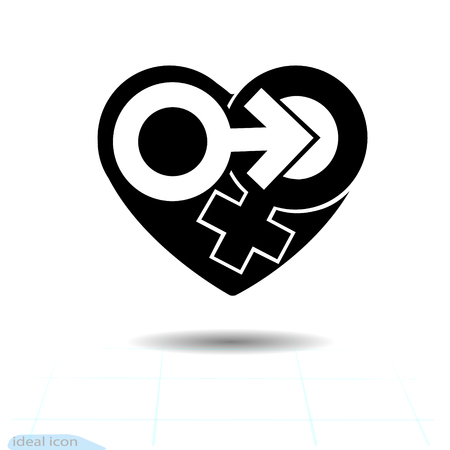 The signs gender icon of the heart.のイラスト素材