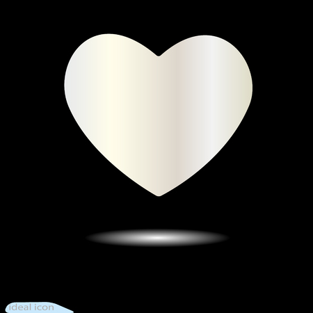 White heart for Valentine s Day. Symbol loveのイラスト素材