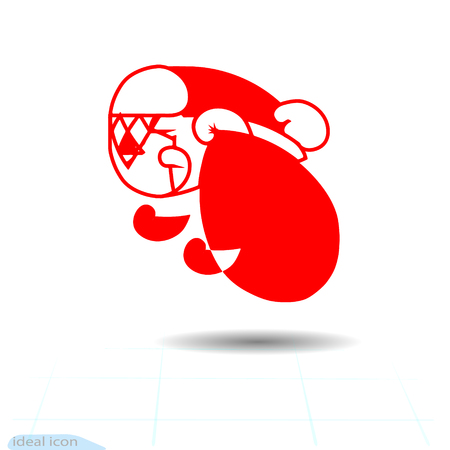 Cool Icon Santa simple geometric linear.のイラスト素材