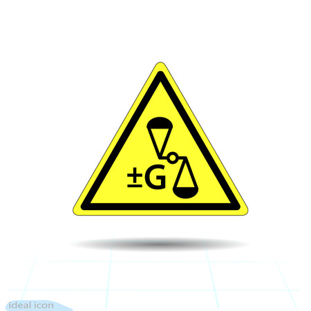 Hazard warning for anti gravity, change gravity sign. Vector illustrationのイラスト素材