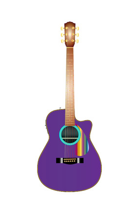 Vector illustration of realistic acoustic guitar.のイラスト素材