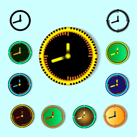 Set of clock vector design and decoration elements.のイラスト素材