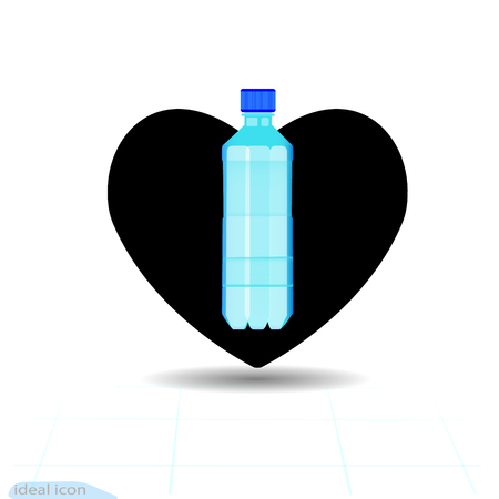 Heart vector black icon, Love symbolのイラスト素材