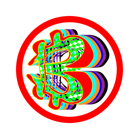 Bitcoin collapse and crack down concept vector illustration with blank space for text, depreciation falling price of red bitcoin.のイラスト素材