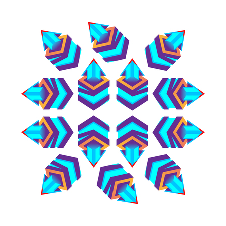 Such 3d cubes purple with arrow, logo design. Vector illustration.のイラスト素材
