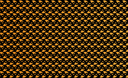 Background, texture Ying yang orange symbol of harmony and balance on black background. Vector illustration.のイラスト素材