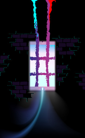 Background smartphone Internet addiction. Smart phone addiction concept, man addicted on using smart phone.のイラスト素材