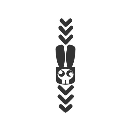 Serious hare, vector pointers. Rabbit, bunny, hare of icon on map, pointerのイラスト素材