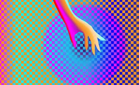 Gradient background texture with elegant hand girl, Shape massage of beautiful young woman. Arm is suitable for weight loss, spa salon or a healthy lifestyle. Vector illustration.のイラスト素材