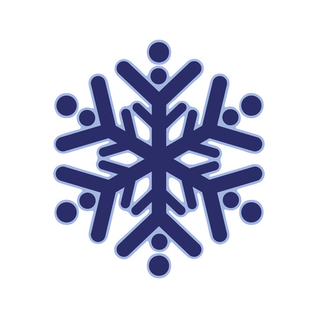 Blue rounded snowflake silhouette template icon. Trendy shapes composition. New year winter Icon Eps10 vector illustration.のイラスト素材