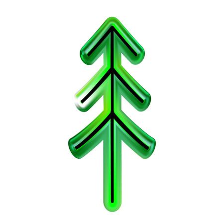 Christmas tree of green, Happy New Year from plastic. Toy and decorative element for design as part glass. Vector illustration. EPS 10のイラスト素材