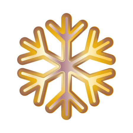 Golden snowflake. Volumetric moderate lighting on a dark background. Kit. Vector illustration.のイラスト素材