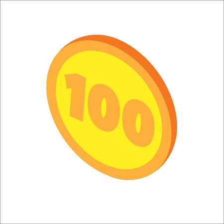 Isometric flat hanukkah coin, jewish holidays icon. Illustration of element for hanukkah in vector.のイラスト素材