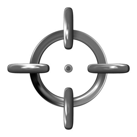 Realistic black plastic toy sight of a sniper rifle icon in trendy 3d style isolated on light background. Aim symbol for web design, target, app, UI. Vector illustration, eps10. Childrens concept game.のイラスト素材