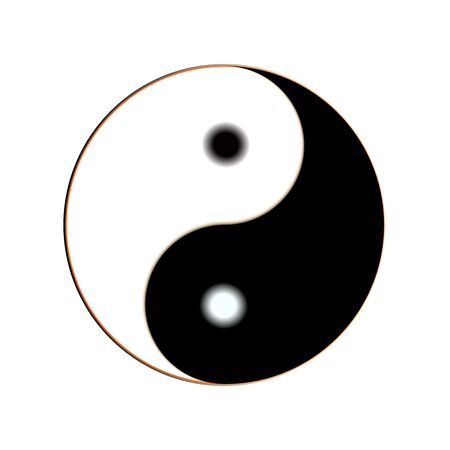 Yin and yang button icon. Vector illustration For design and decoration, ui or app. Spiritual relaxation of modern metallic cosmic for yoga meditation.のイラスト素材