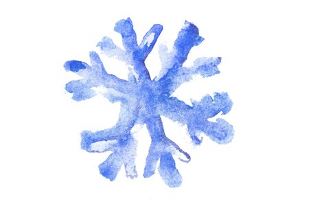 Watercolor Snowflake Illustration in white background.の写真素材