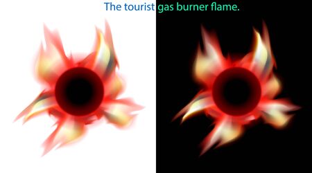 Flame portable kerosene stove or primus, equipment tourist, burner. Fire vector illustration.のイラスト素材