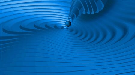 3D rippled and deformation blue background for banner, poster, flyer, card, cover, brochure. Wavy...