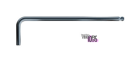 Realistic Dark Hex or inbus key, metal tool isolated on white background. Hexahedral technology. Vector illustration Eps 10.のイラスト素材