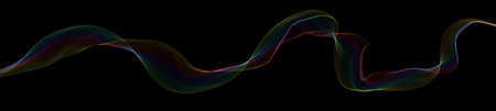 Multi colored plume of smoke, black abstract background. Multicolored effect isolated in dark...