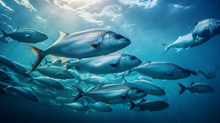 School of herring baltic fish. Marine life. Shad optimized from to be used in background design,...