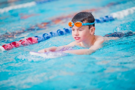 Boy swimming Freestyleの写真素材