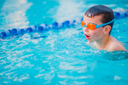 Boy Practice Swimmingの写真素材