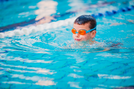Boy Practice Swimmingの写真素材