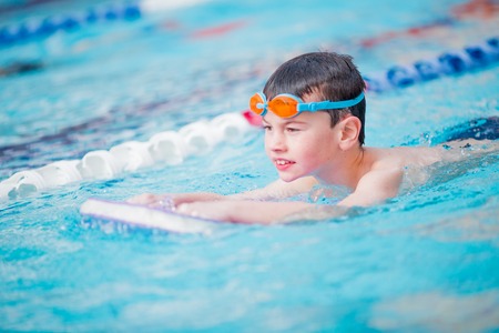 Boy swimming Freestyleの写真素材