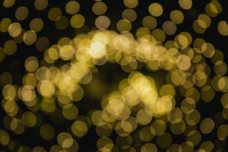 circular reflections of Christmas lightsの写真素材