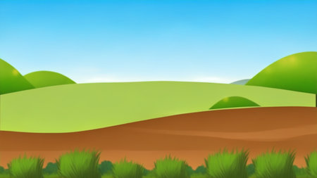 Exploring a stunning landscape today, filled with lush green trees as far as the eye can see! The sky above adds a touch of serenity. Perfect spot for some peaceful me-time.のイラスト素材