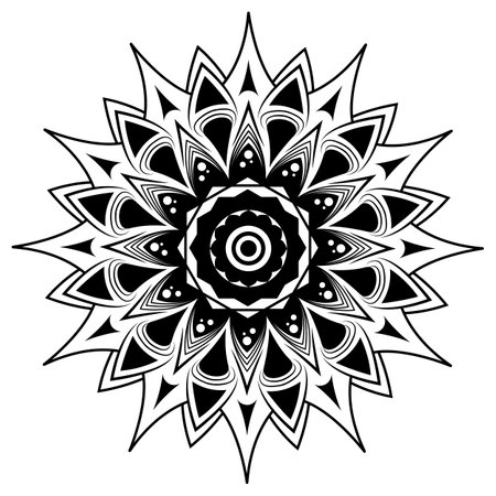 Hand drawn mandala pattern design, unique mandala vector pattern designのイラスト素材