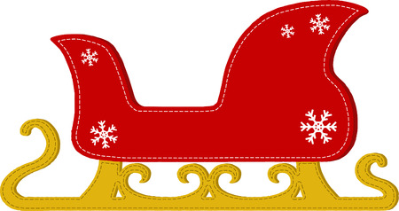 A Santa sleigh that resembles a handmade one textile material with a visible sewing  のイラスト素材