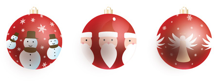 Three Christmas Decorationsのイラスト素材