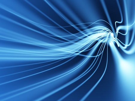 flowing lines on blue backgroundの写真素材