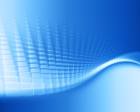 squares with white stroke in motion on gradient blue backgroundの写真素材