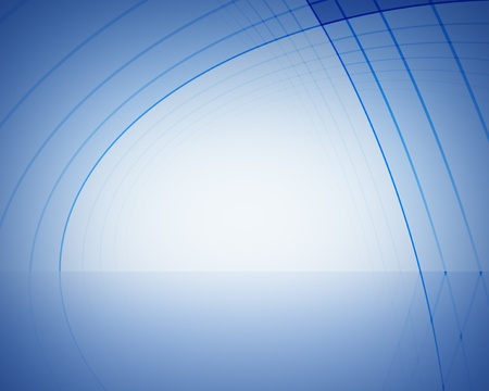 blue gradient and strokes like curtains on stage with reflectionの写真素材