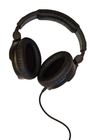 professional DJ headphones isolated with clipping path on white backgroundの写真素材