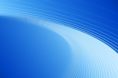 curved white lines in perspective on blue gradient backgroundの写真素材