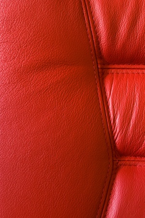 close-up of red leather armed chairの写真素材