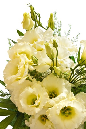 bouquet of beige lisianthus flowersの写真素材